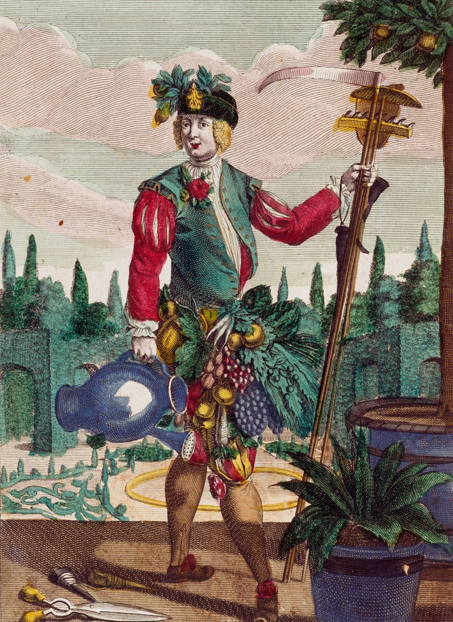 Gärtner, Gravur aus Assemblage des nouveau manouvries habilles von Martin Engelbrecht, Deutschland von Martin Engelbrecht