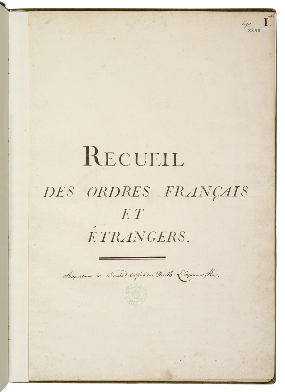Recueil des ordres français et étrangers von Martin Guillaume Biennais