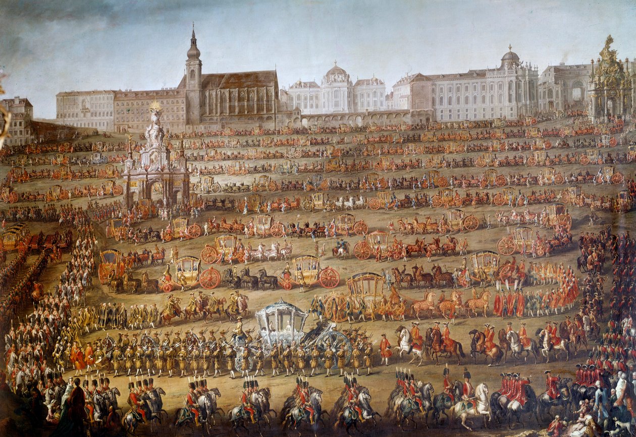Einzug von Maria Isabella von Bourbon-Parma in Wien anlässlich ihrer Hochzeit mit Kaiser Joseph II. von Österreich von Martin Meytens the Younger