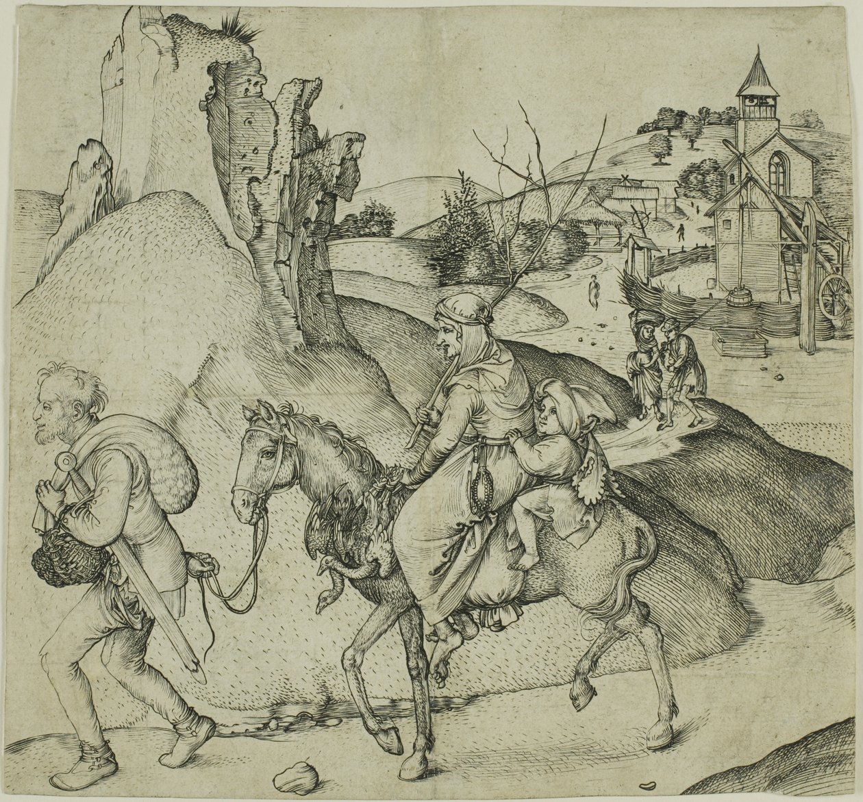 Bauernfamilie auf dem Weg zum Markt von Martin Schongauer