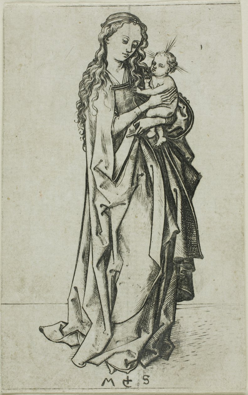 Kleine stehende Madonna mit Kind von Martin Schongauer