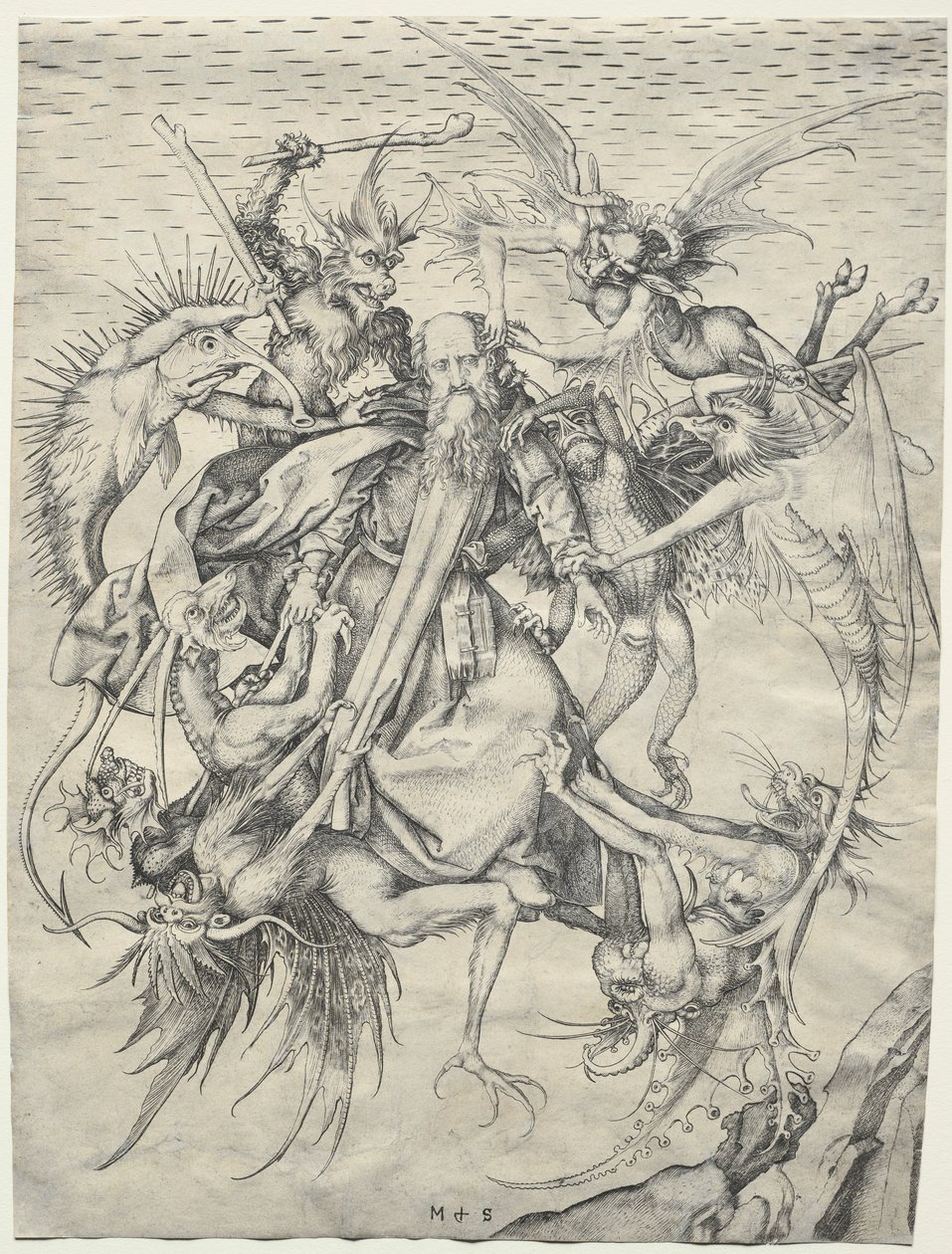 Der heilige Antonius von den Teufeln gequält, 1400er Jahre von Martin Schongauer