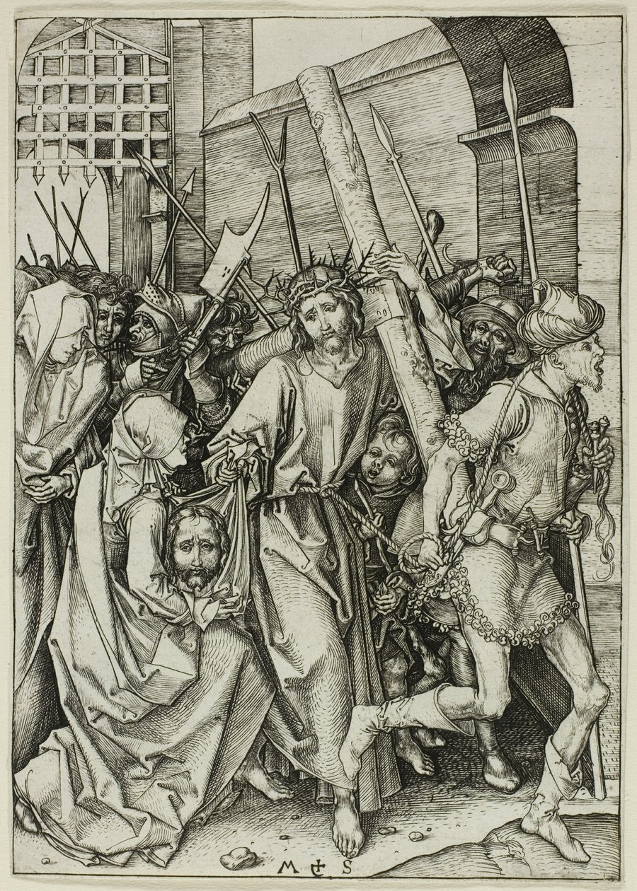 Das Tragen des Kreuzes, aus Die Passion von Martin Schongauer
