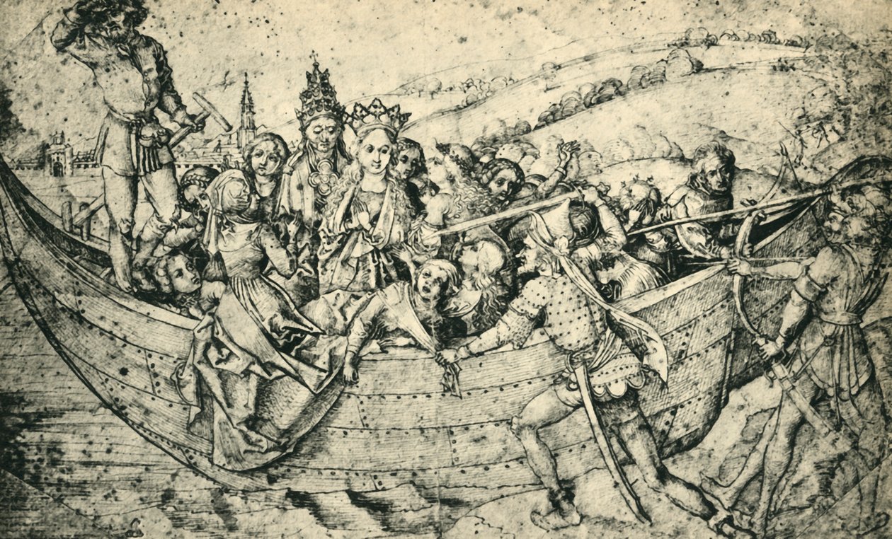 Das Martyrium der heiligen Ursula und ihrer Gefährtinnen, ca. 1450, 1943 von Martin Schongauer