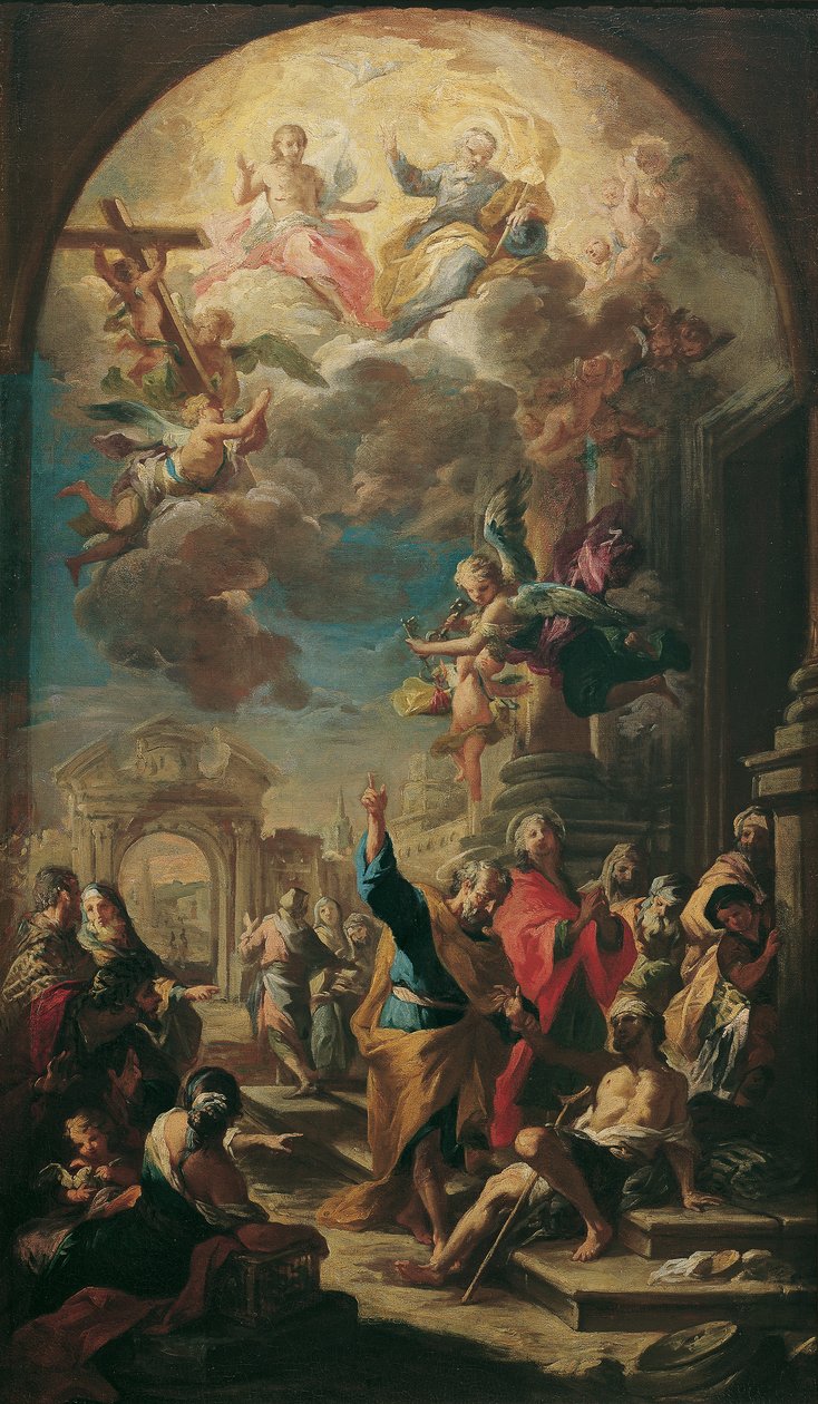 Die Apostel Petrus und Johannes heilen einen Lahmen von Martino Altomonte