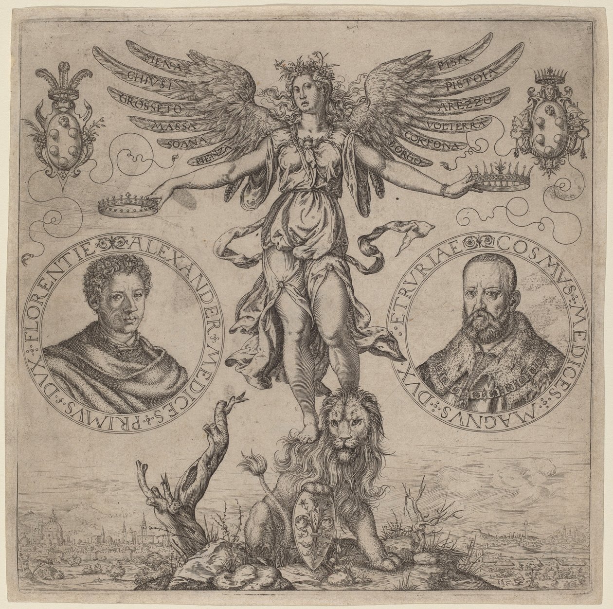 Alexander de Medici und Cosmo de Medici von Martino Rota