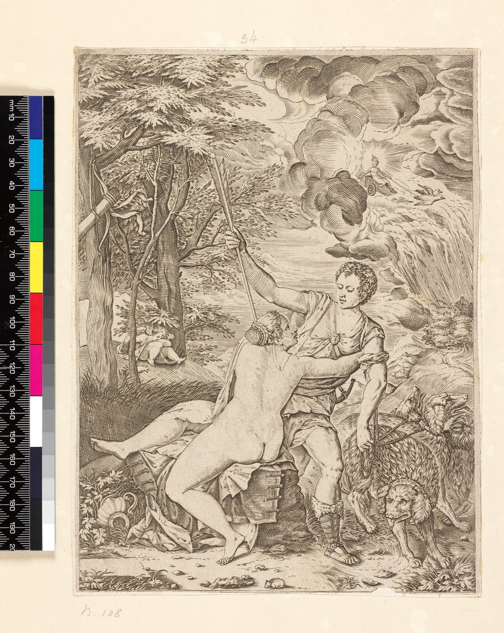 Venus und Adonis, ca. 1560-ca. 1580 von Martino Rota