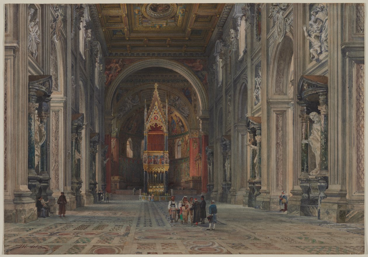 Innenraum von San Giovanni in Laterano, Rom, ca. 1896 von Martino del Don