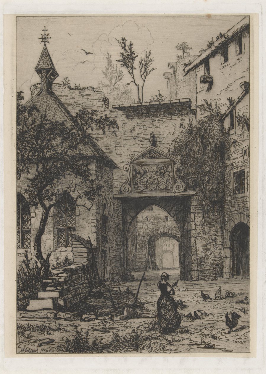Eingang des Schlosses von Hollenfeltz von Martinus Antonius Kuytenbrouwer jr.
