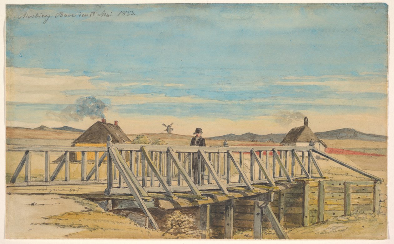 Landschaft mit einer Brücke in der Nähe von Mosbjerg von Martinus Rørbye