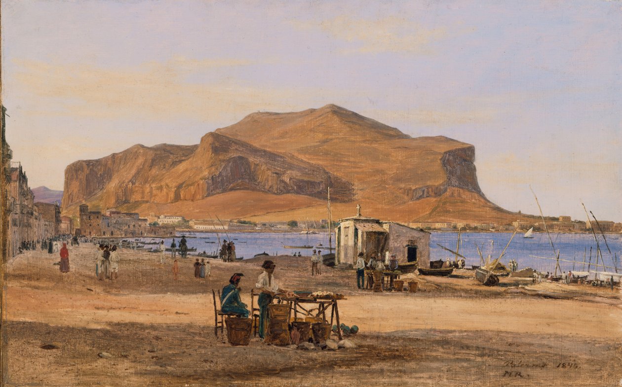 Hafen von Palermo mit Blick auf den Monte Pellegrino von Martinus Rørbye