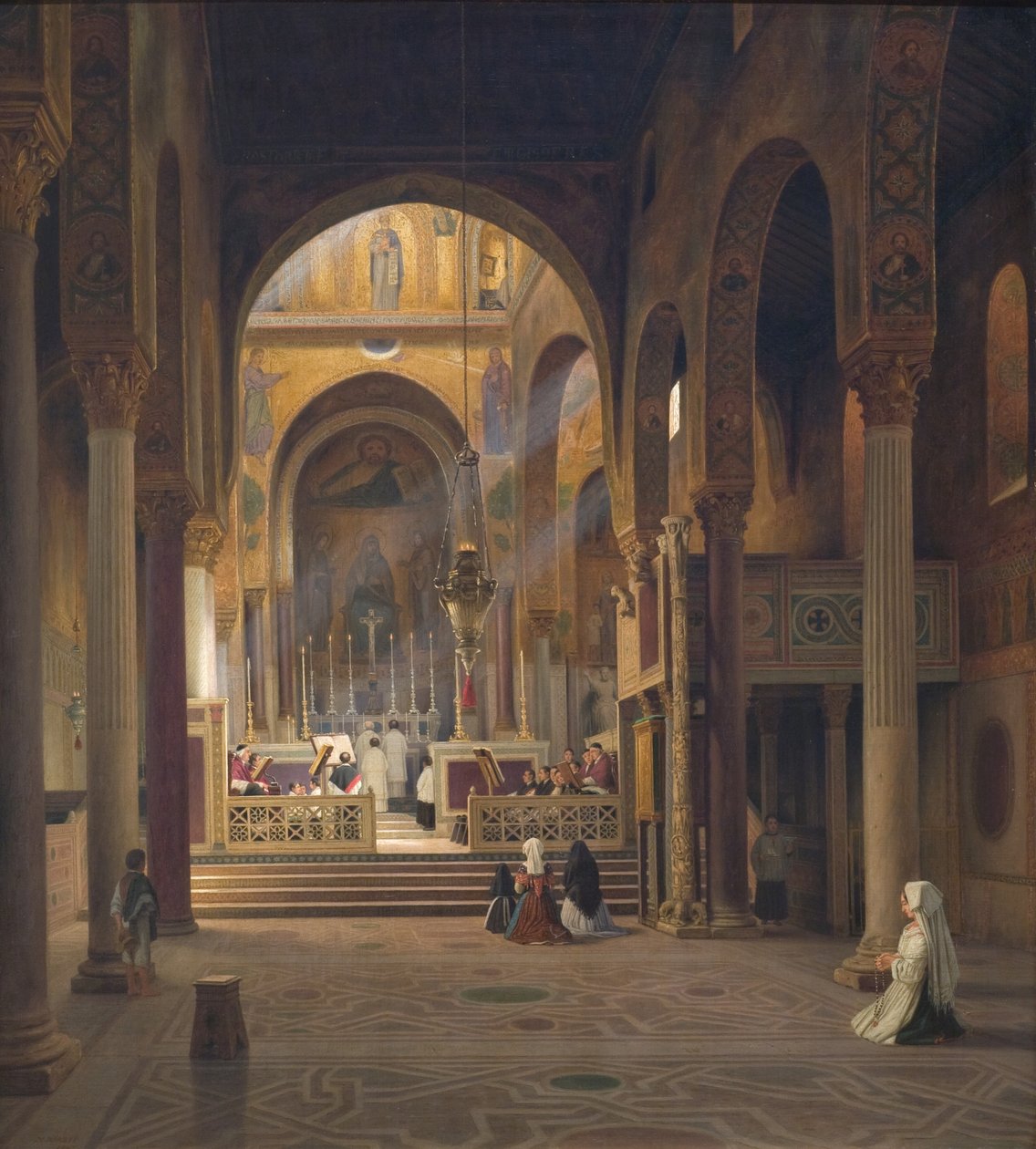 Innenraum der Capella Palatina in Palermo, Italien von Martinus Rørbye