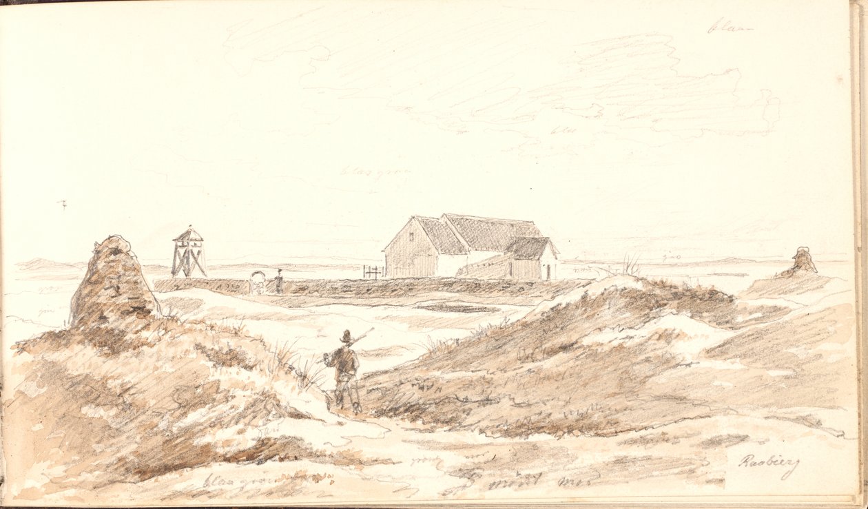 Dünenlandschaft bei der Kirche von Råbjerg von Martinus Rørbye