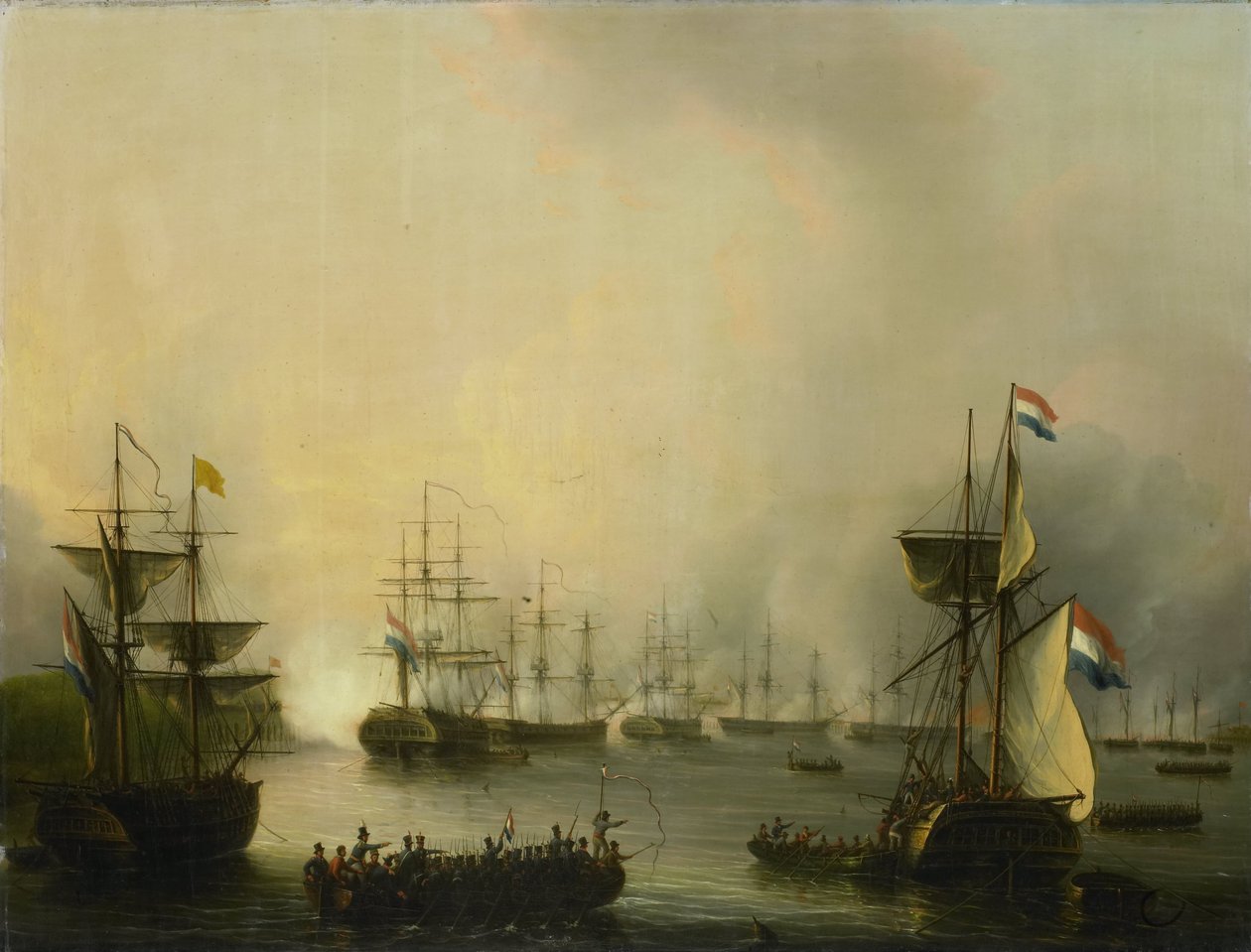 Das Bombardement von Palembang, Sumatra, 24. Juni 1821 von Martinus Schouman