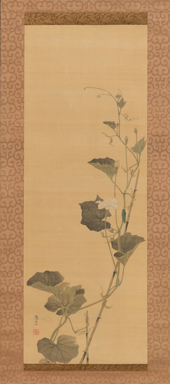 Kalabassenblüten und Käfer von Maruyama Ôshin