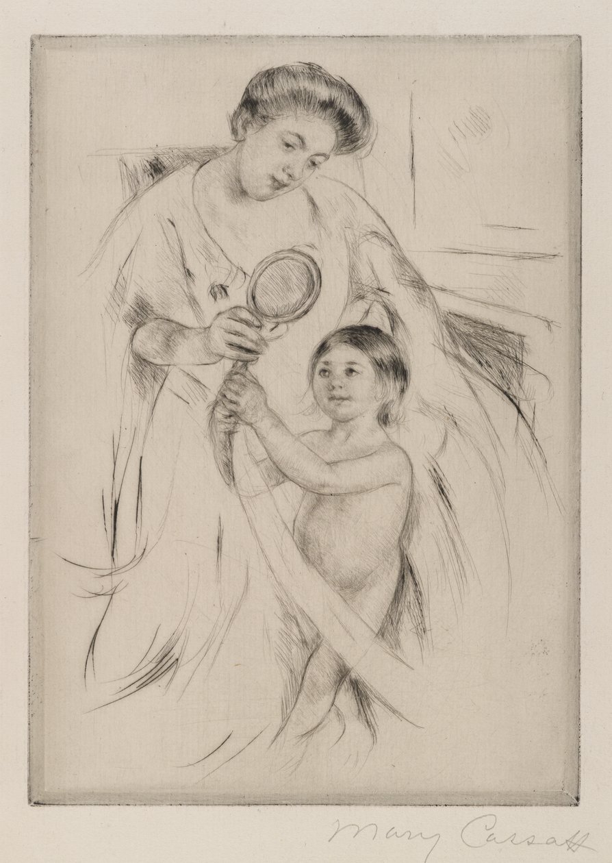 La Glace a Main, ca. 1905 von Mary Cassatt
