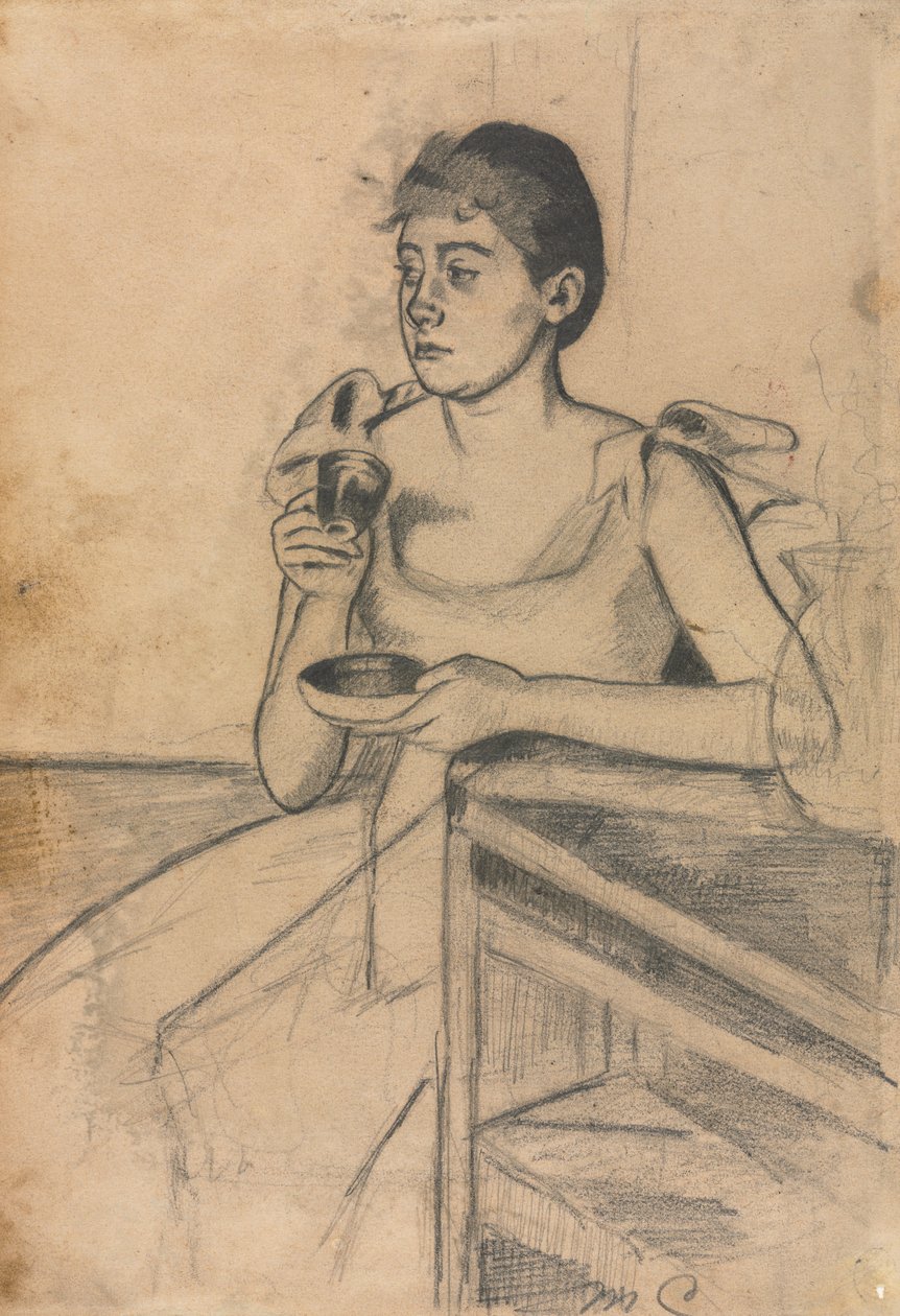 Nach dem Abendessen Kaffee recto, Nach dem Abendessen Kaffee verso, ca. 1889 von Mary Cassatt
