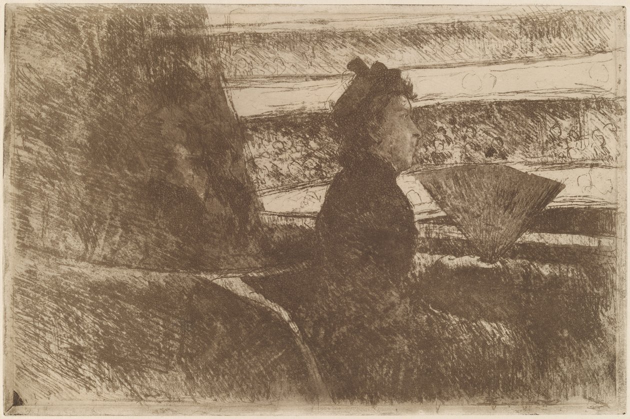 Dame in Schwarz, in einer Loge, nach rechts blickend von Mary Cassatt