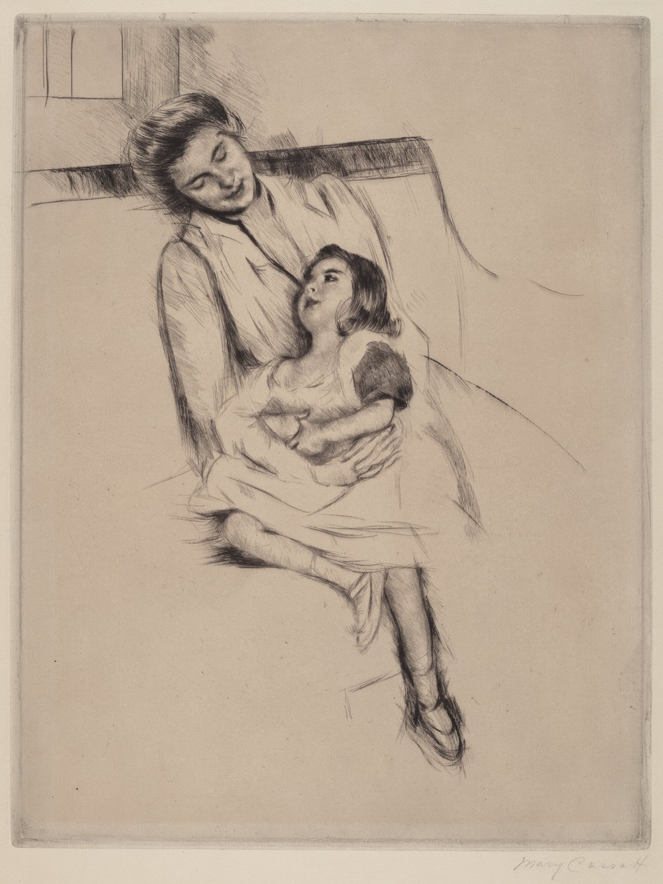 Reine und Margot sitzen auf einem Sofa Nr. 2, ca. 1902 von Mary Cassatt