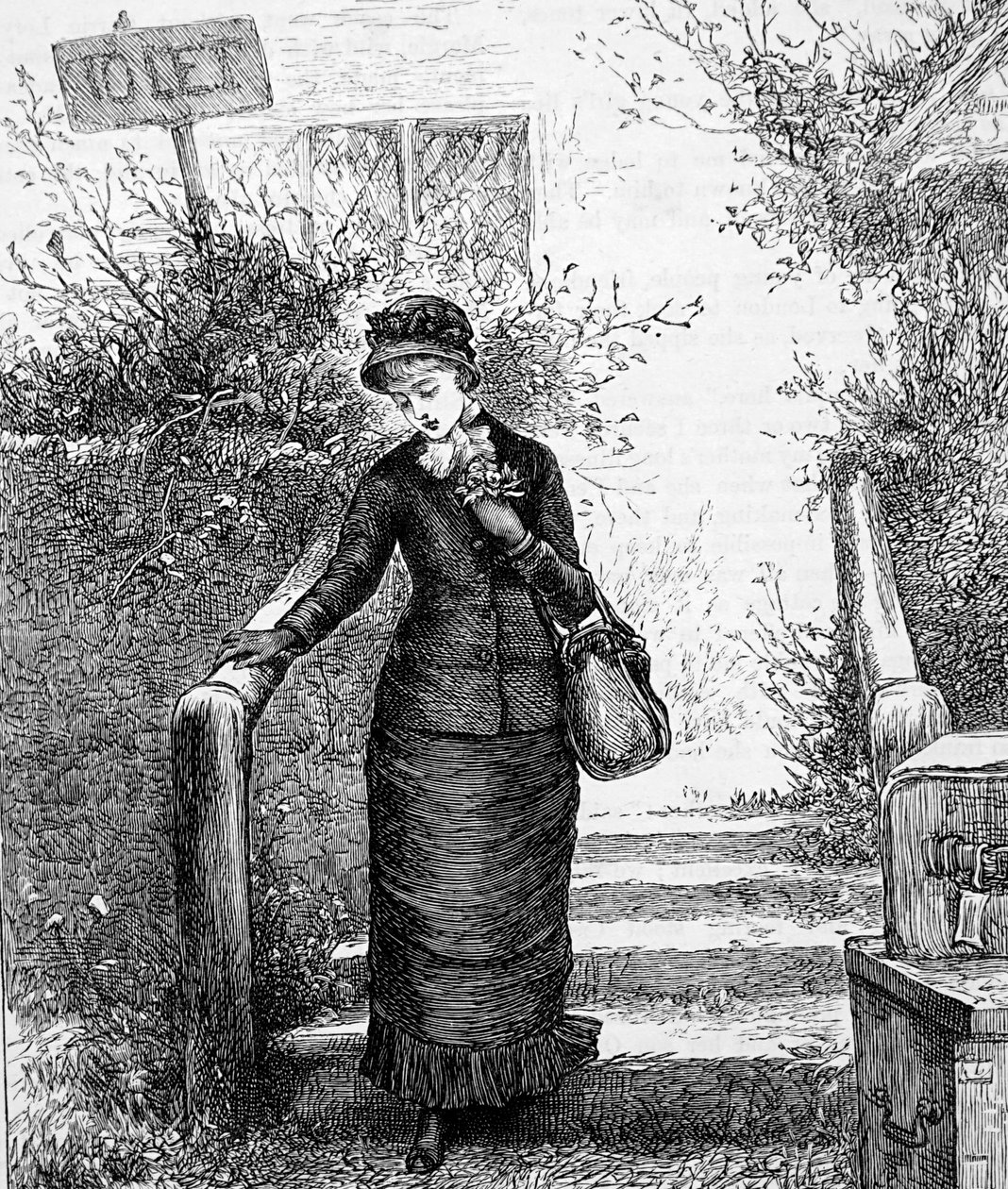 Eine Frau, die ein Haus zur Miete betrachtet von Mary Ellen Edwards