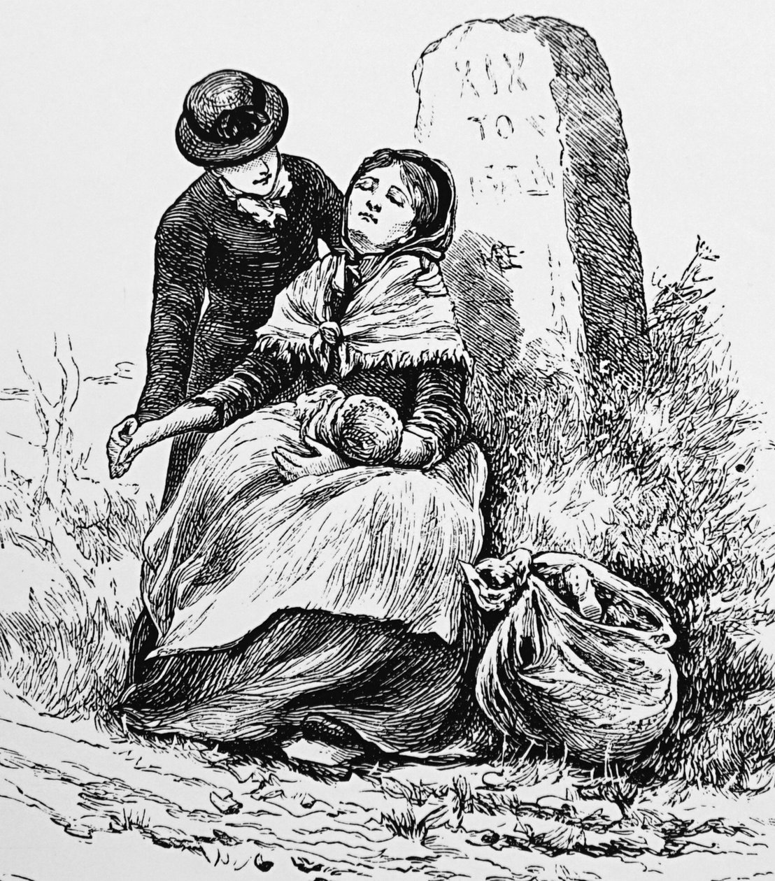 Eine unverheiratete Mutter und ihr Baby werden erschöpft am Straßenrand gefunden von Mary Ellen Edwards