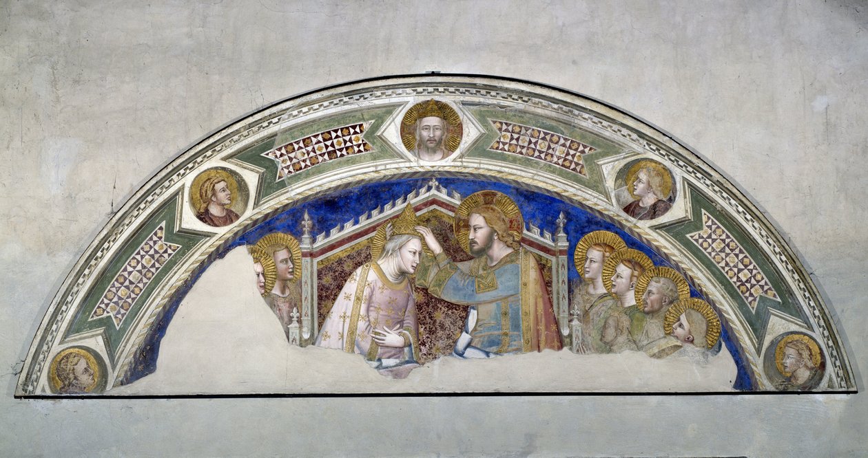 Krönung der Jungfrau. Gemälde von Maso di Banco (aktiv zwischen 1335 - 1346) von Maso di Banco