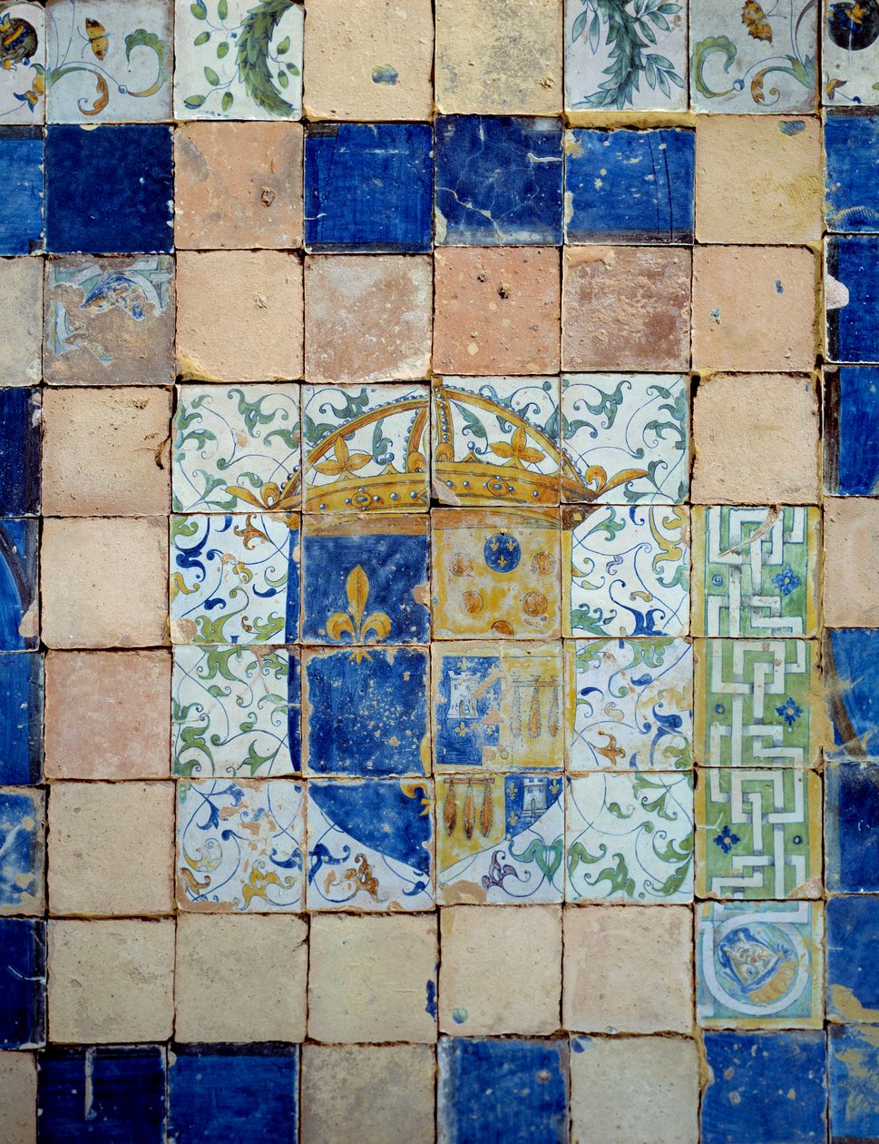 Keramikfliesen des Schlosses von Enouen, hergestellt von Masseot Abaquesne (1549-1551) Enouen, Musée national de la Renaissance von Masseot Abaquesne