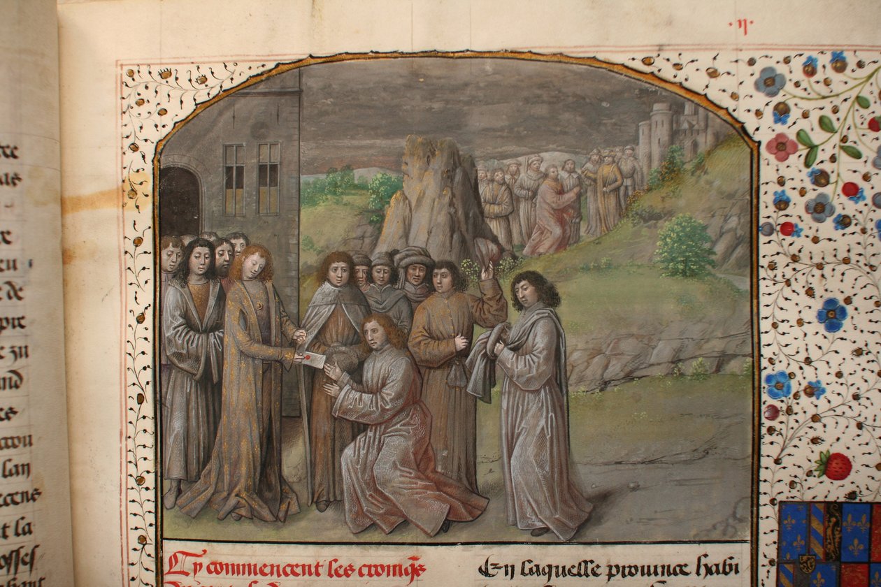 Karl der Große ernennt den ersten Grafen von Flandern, 1477 (Detail) von Master of Mary of Burgundy