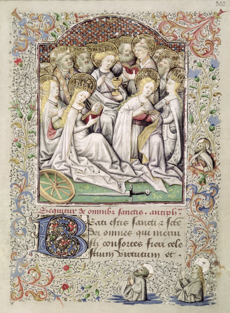 W.82 fol.302r Die Jungfrauenmärtyrer und andere Heilige, aus dem Coetivy Stundenbuch, ca. 1443 von Master of the Duke of Bedford Master of the Duke of Bedford
