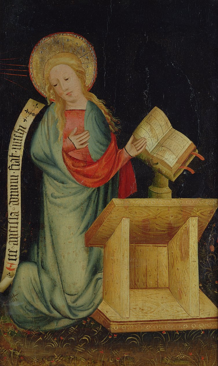 Jungfrau der Verkündigung, vom Erntedankaltar, ca. 1410 (Detail) von Master Bertram of Minden