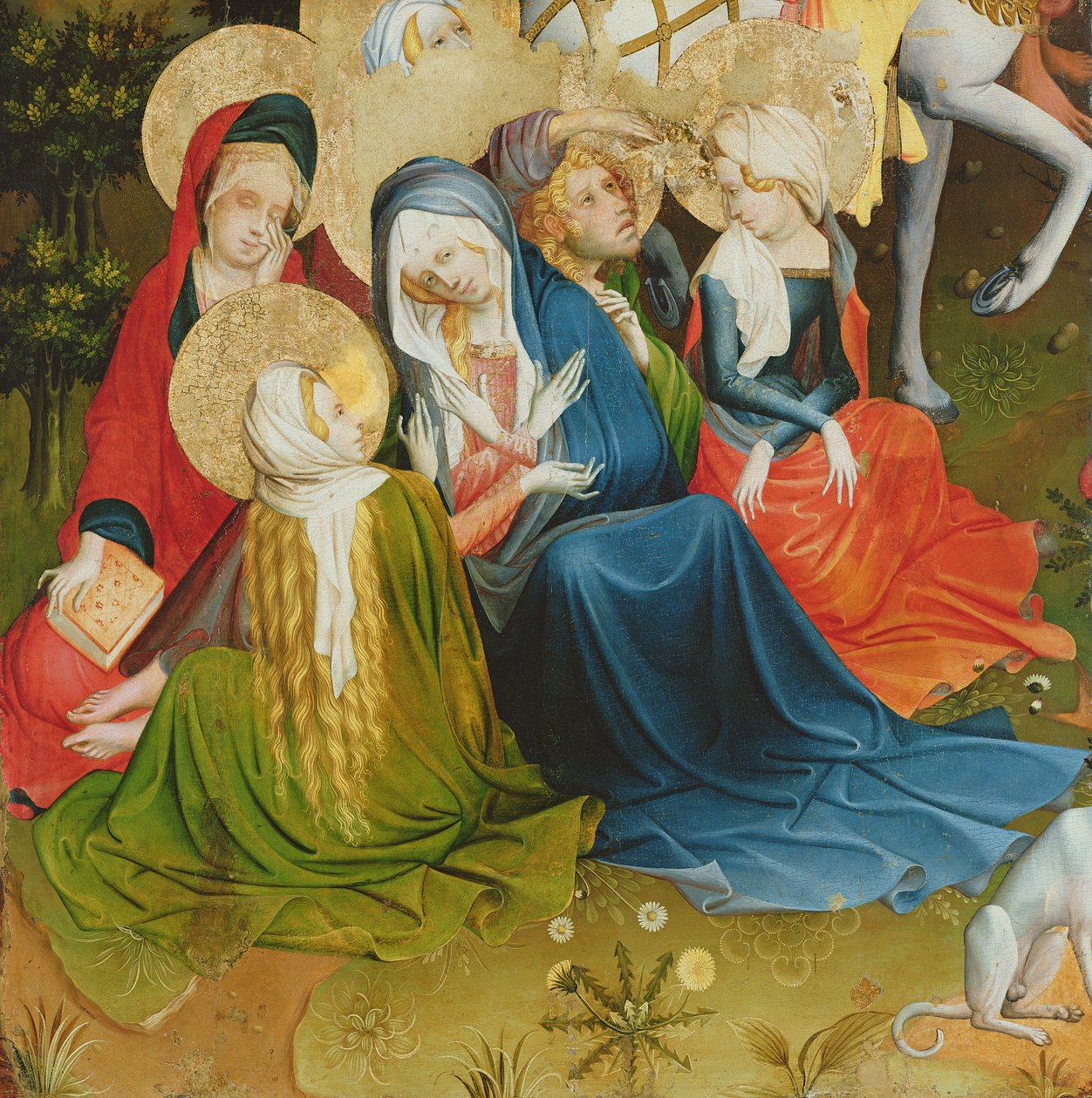 Gruppe von Frauen bei der Kreuzigung, Tafel vom St. Thomas Altar aus der St. Johanniskirche, Hamburg, begonnen 1424 von Master Francke