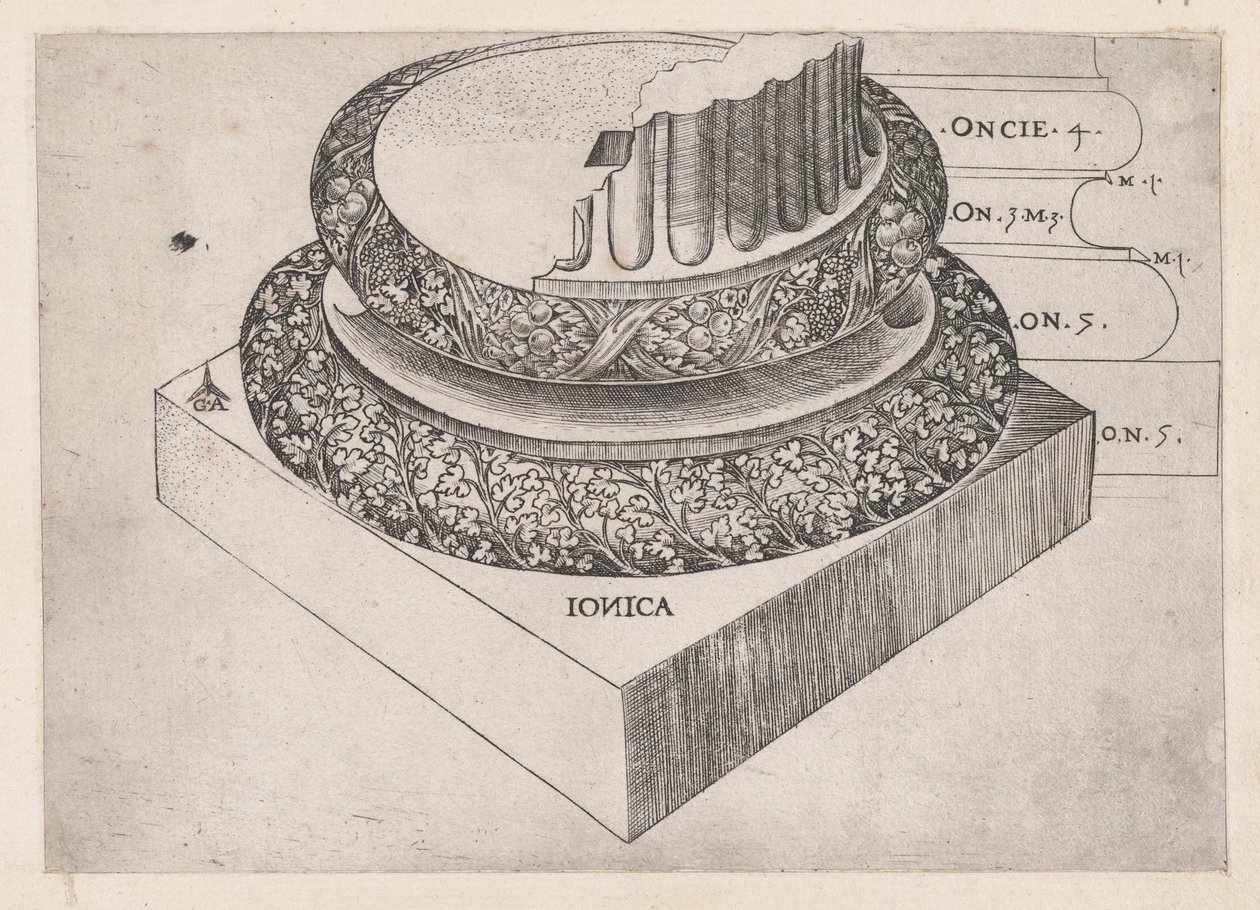Speculum Romanae Magnificentiae: Ionische Basis von Master GA