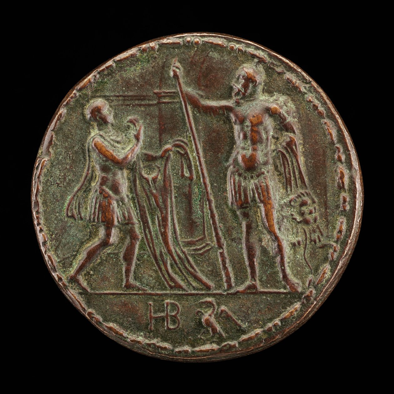 Ein Bote bringt Herkules das Hemd des Nessus [Rückseite], um 1525-1550 von Master HB