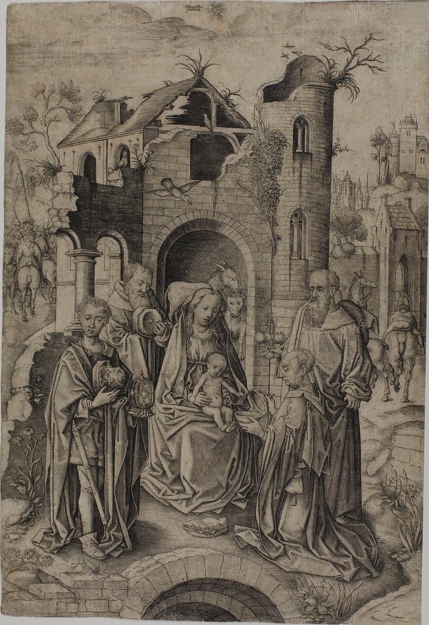 Die Anbetung der Heiligen Drei Könige von Master I.A.M. of Zwolle