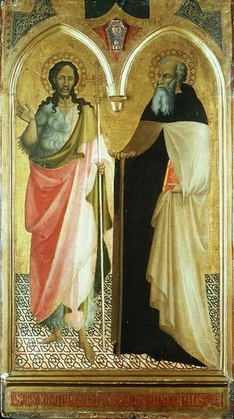 St. Johannes der Täufer und St. Antonius Abt (Goldgrundtafel) von Master of 1419