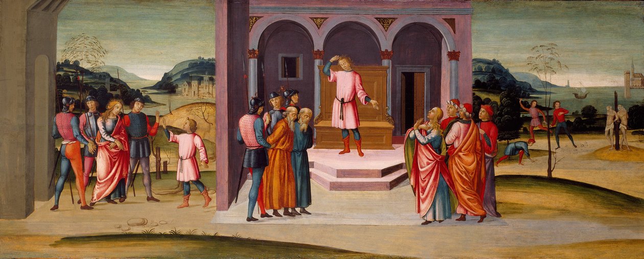 Daniel rettet Susanna, das Urteil von Daniel und die Hinrichtung der Ältesten von Master of Apollo and Daphne