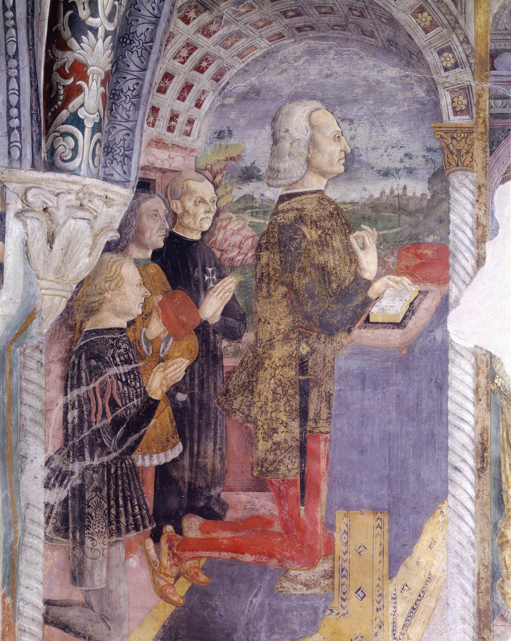 Italien, Region Piemont, Serralunga di Crea, Fresko in der Kapelle der Basilika Santa Maria Assunta von Master of Crea