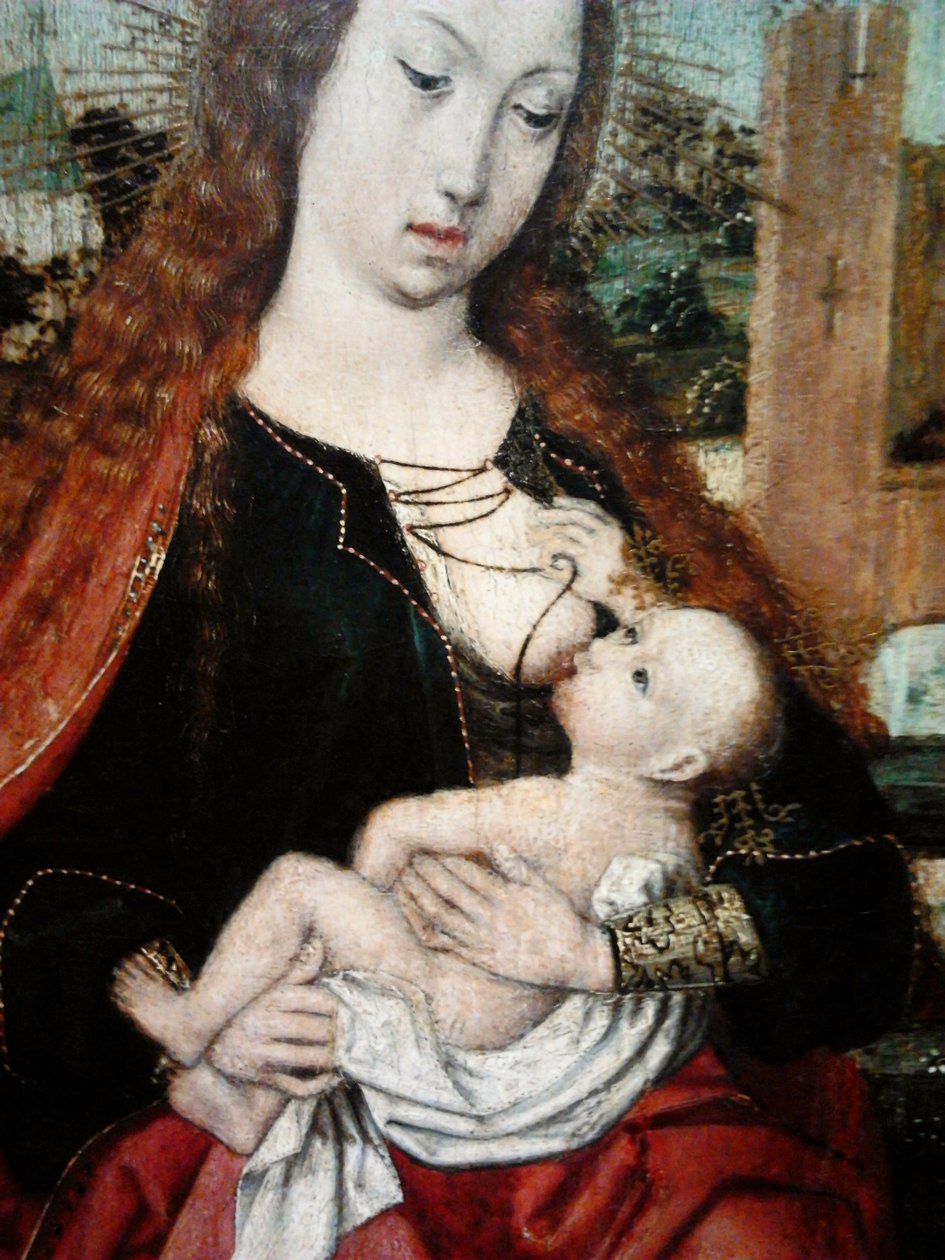 Madonna und Kind von zwei Engeln gekrönt (Detail) von Master of Frankfurt