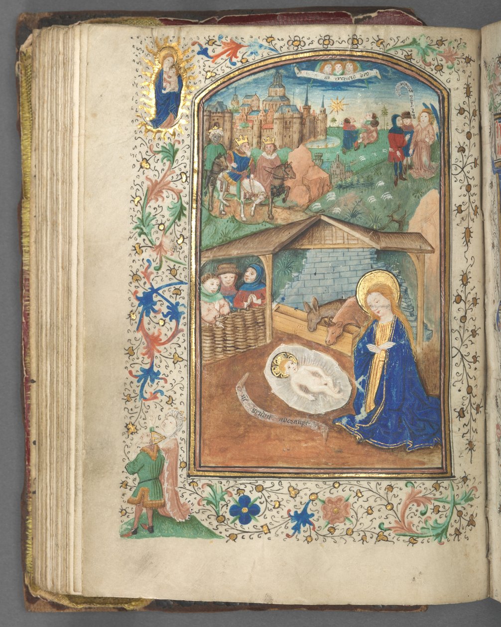 Stundenbuch Gebrauch von Utrecht: fol. 62v, Die Geburt Christi, ca. 1460-1465 von Master of Gijsbrecht van Brederode