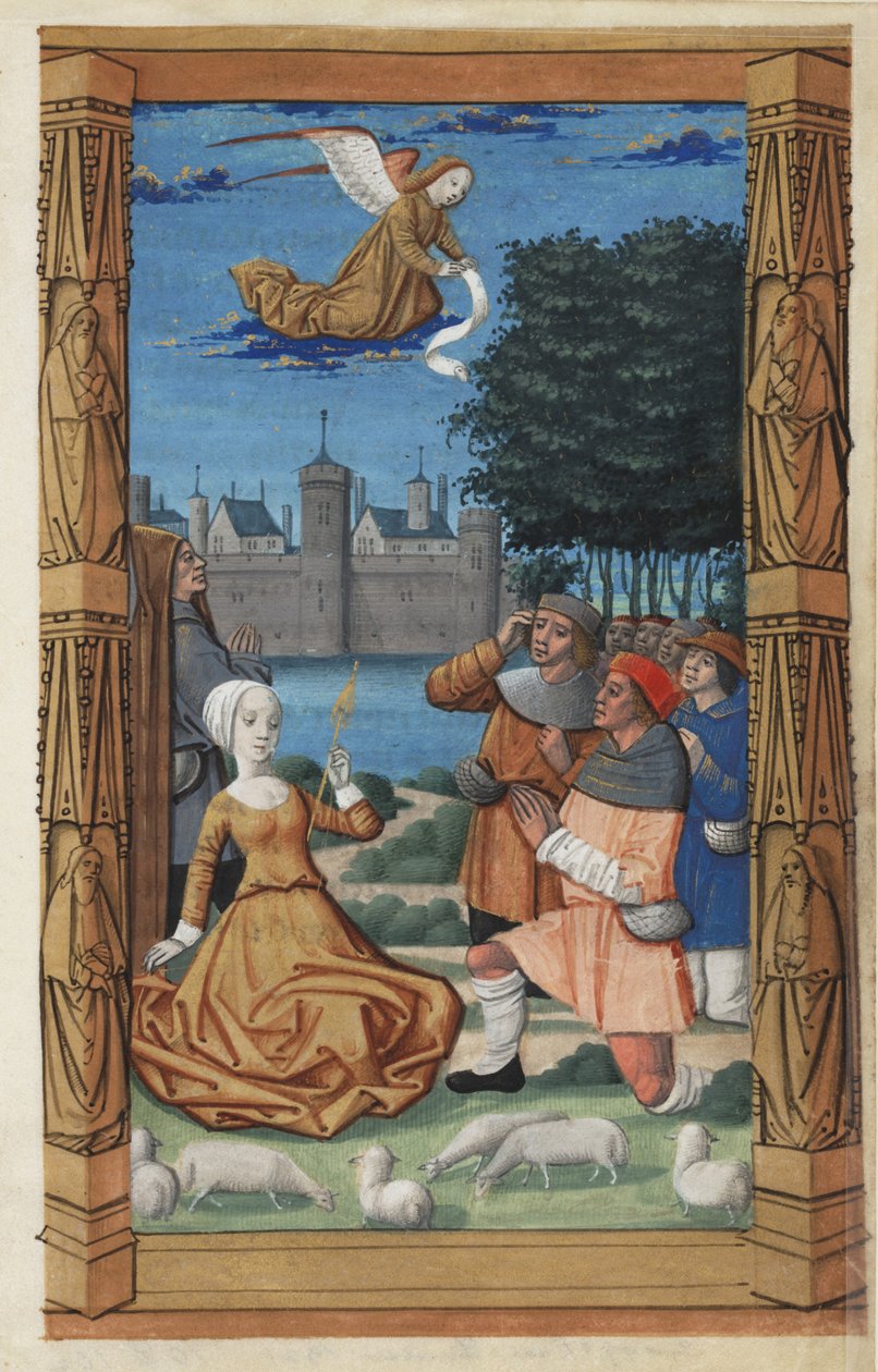 Verkündigung an die Hirten, aus einem Stundenbuch, ca. 1485 von Master of Guillaume Lambert