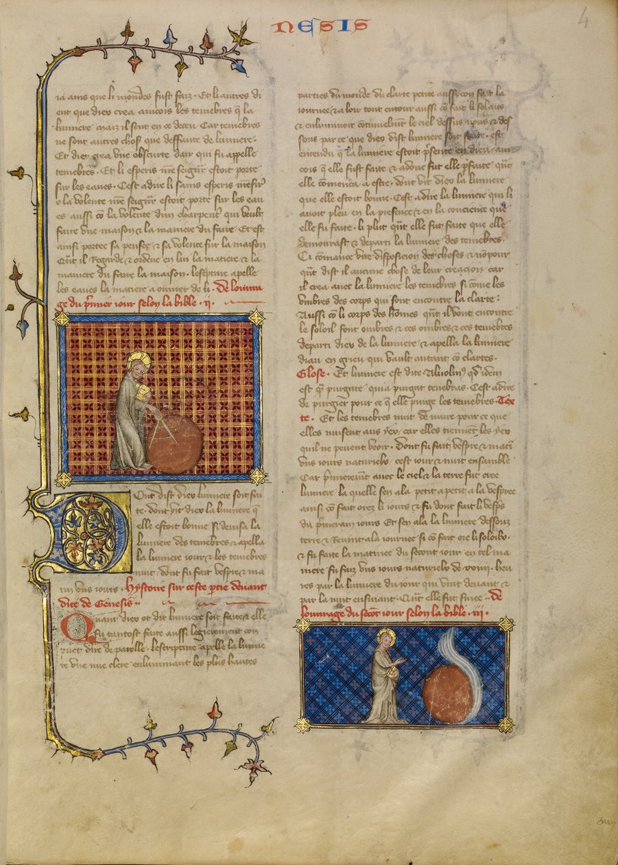 Die Erschaffung der Welt; Die Erschaffung der Himmel von Master of Jean de Mandeville