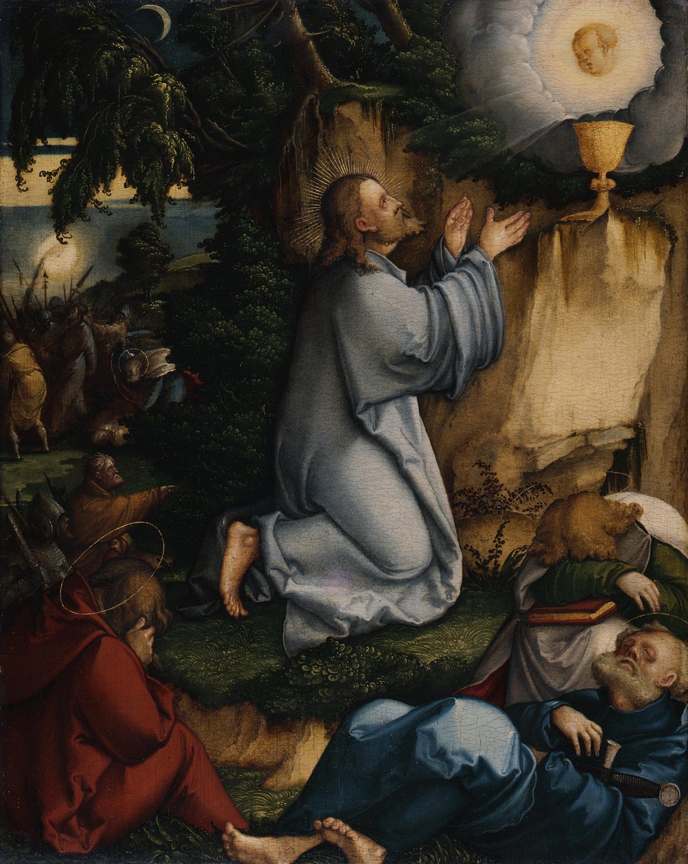 Christus am Ölberg und die Gefangennahme Christi von Master of Messkirch