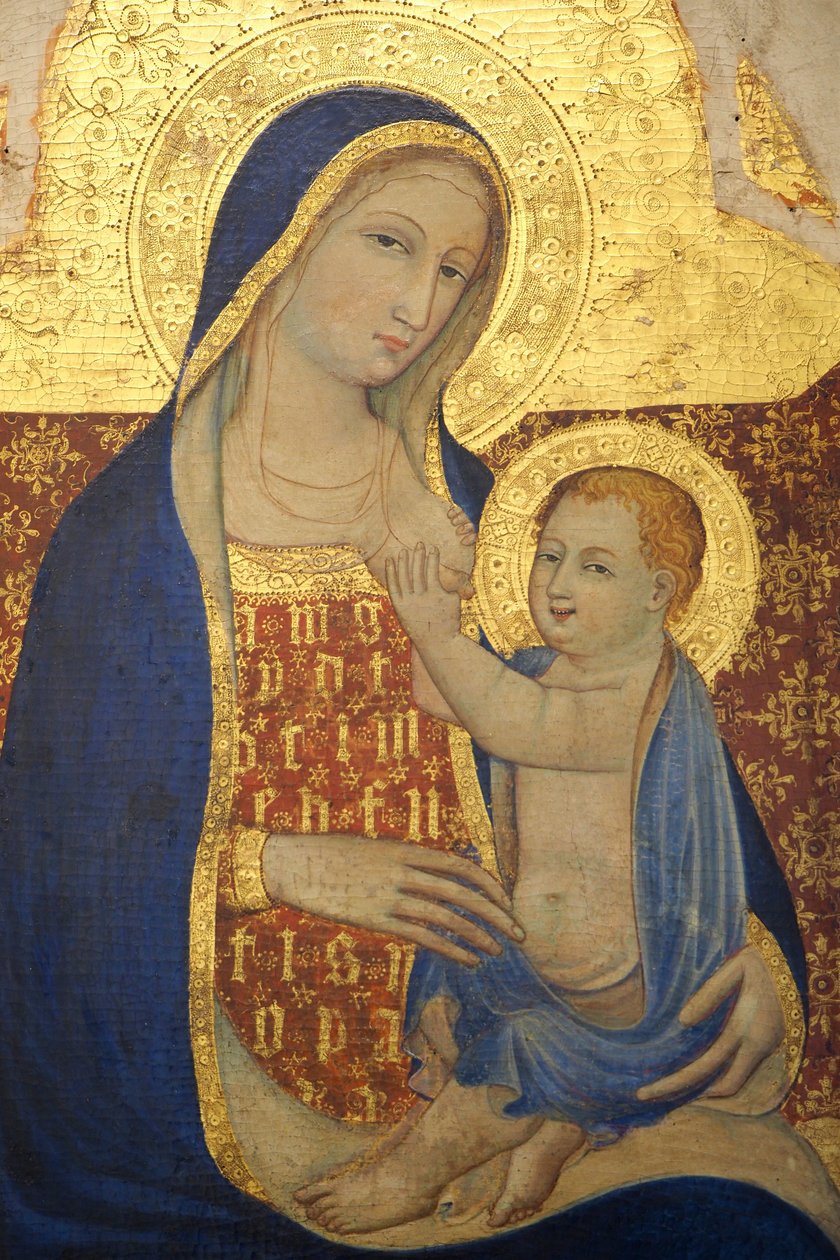 Jungfrau, die das Kind stillt, 1409 (Detail) von Master of Narni