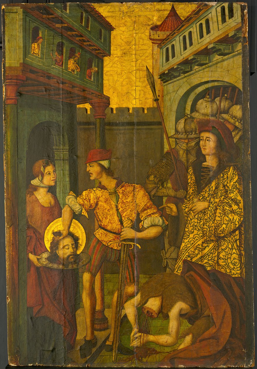 Die Enthauptung des Heiligen Johannes des Täufers, 1490-1500 von Master of Palanquinos