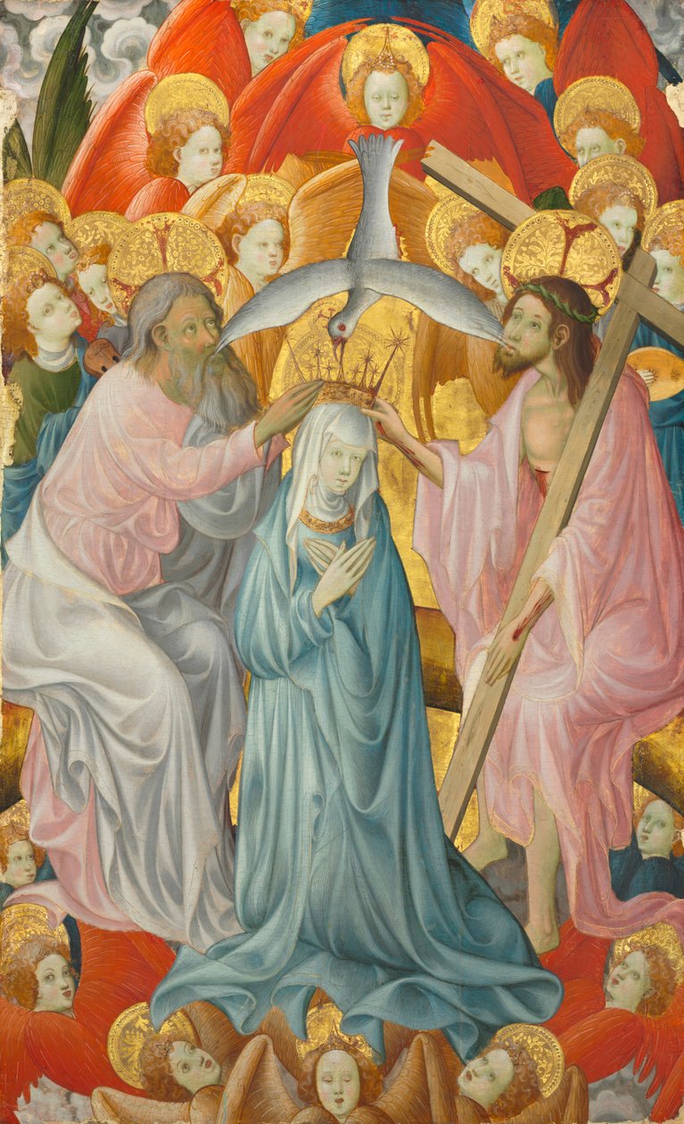 Die Krönung der Jungfrau mit der Dreifaltigkeit, ca. 1400 von Master of Rubielos de Mora