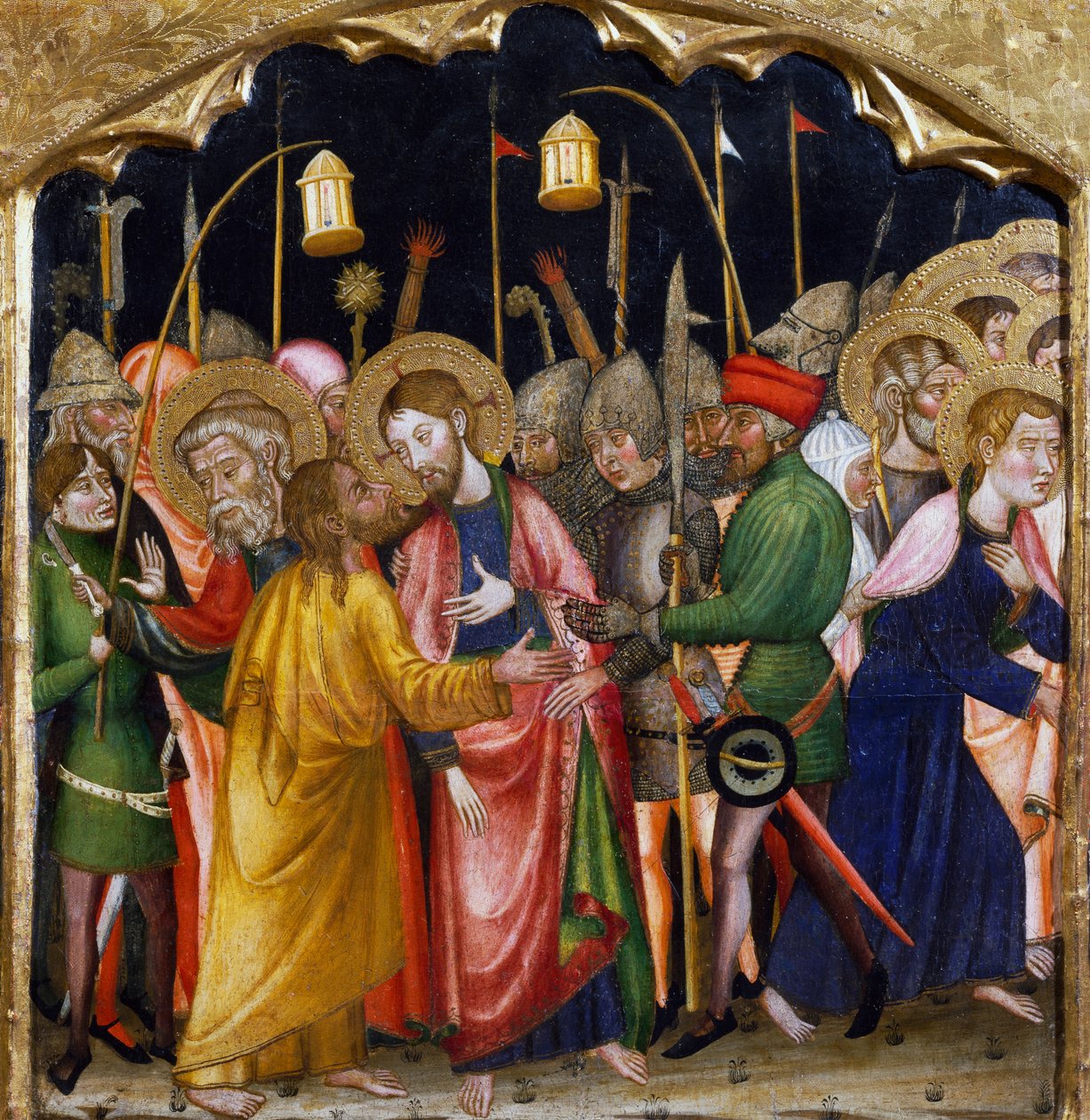 Der Kuss des Judas, von Meister von Rubio, Predella des Altars aus der Kirche Santa Maria, Rubio von Master of Rubió