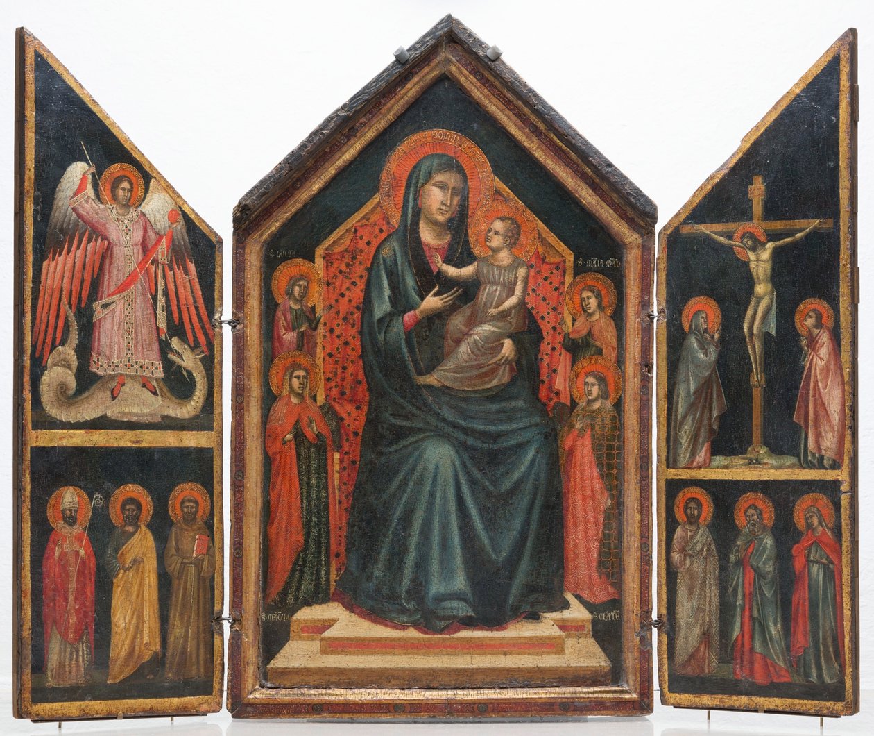 Madonna und Kind auf dem Thron mit den Heiligen Lucia, Margareta, Maria Magdalena und Katharina von Alexandria von Master of Saint Cecilia