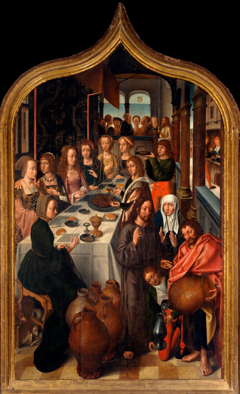Triptychon: Die Hochzeit zu Kana von Master of San Lorenzo