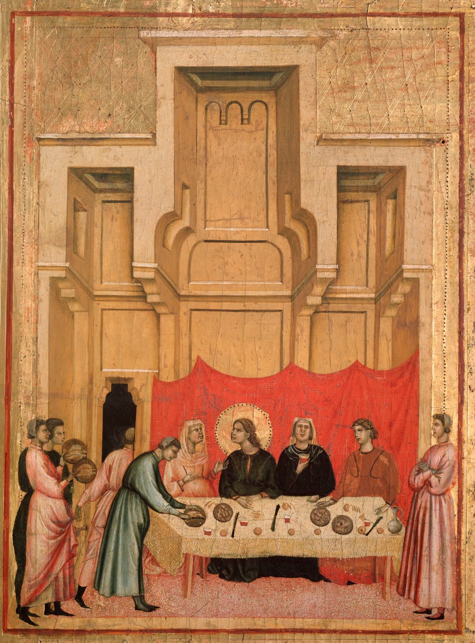 St. Cäcilia und die Geschichte ihres Lebens (Detail: das Hochzeitsbankett von Cäcilia und Valerianus) von Master of St. Cecilia
