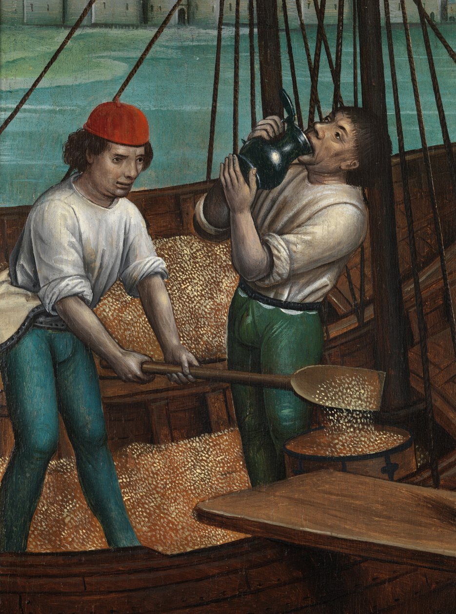 (Detail) Das Wunder des Korns, vom Altarbild des St. Nikolaus, ca. 1486-93 von Master of The Legend of St. Lucy